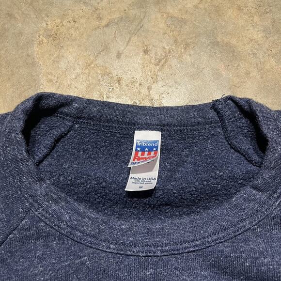 Vintage 2000s Speckled Ax Navy Raglan Sweatshirt - Picture 3 of 3